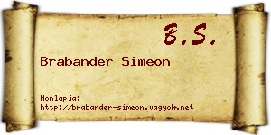 Brabander Simeon névjegykártya